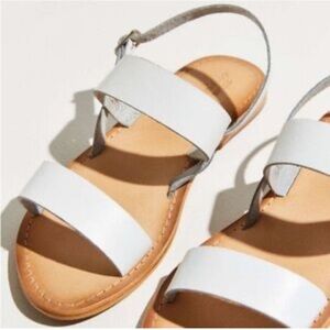 Urban Outfitters White 100% Leather Strap Sandals